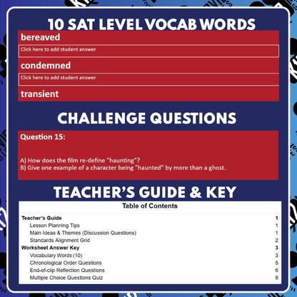Casper (PG - 1995) Film Quiz for Grades 6 - 9 Worksheet | Movie Guide | PDF