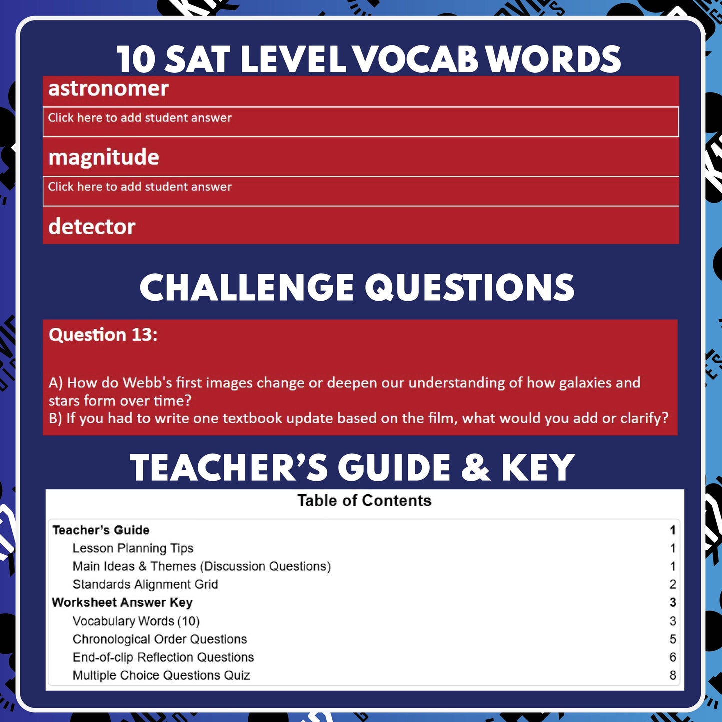 Unknown: Cosmic Time Machine Film Quiz (NR – 2023) Documentary Worksheet for Grades 7 to 12