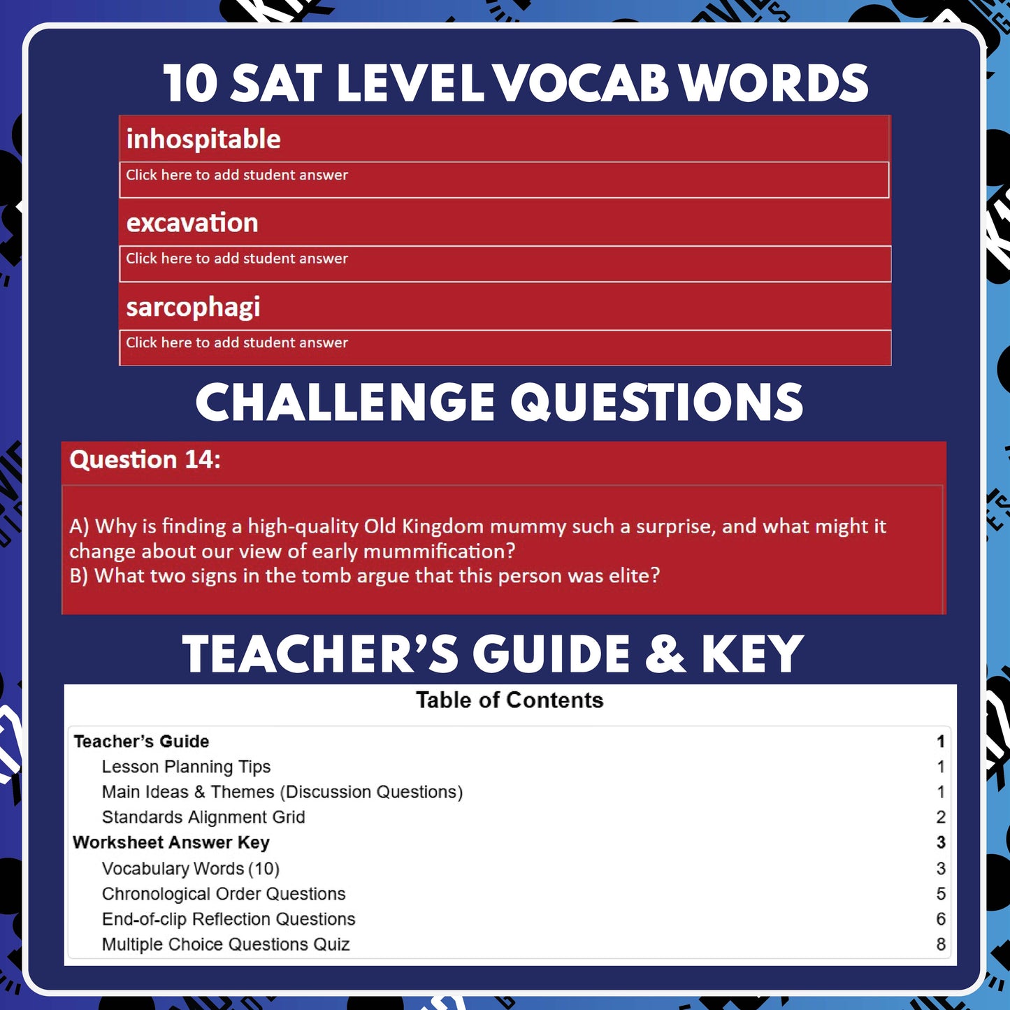 Unknown: The Lost Pyramid Film Quiz (NR – 2023) Documentary Movie Guide | Worksheet for Grades 7 to 10