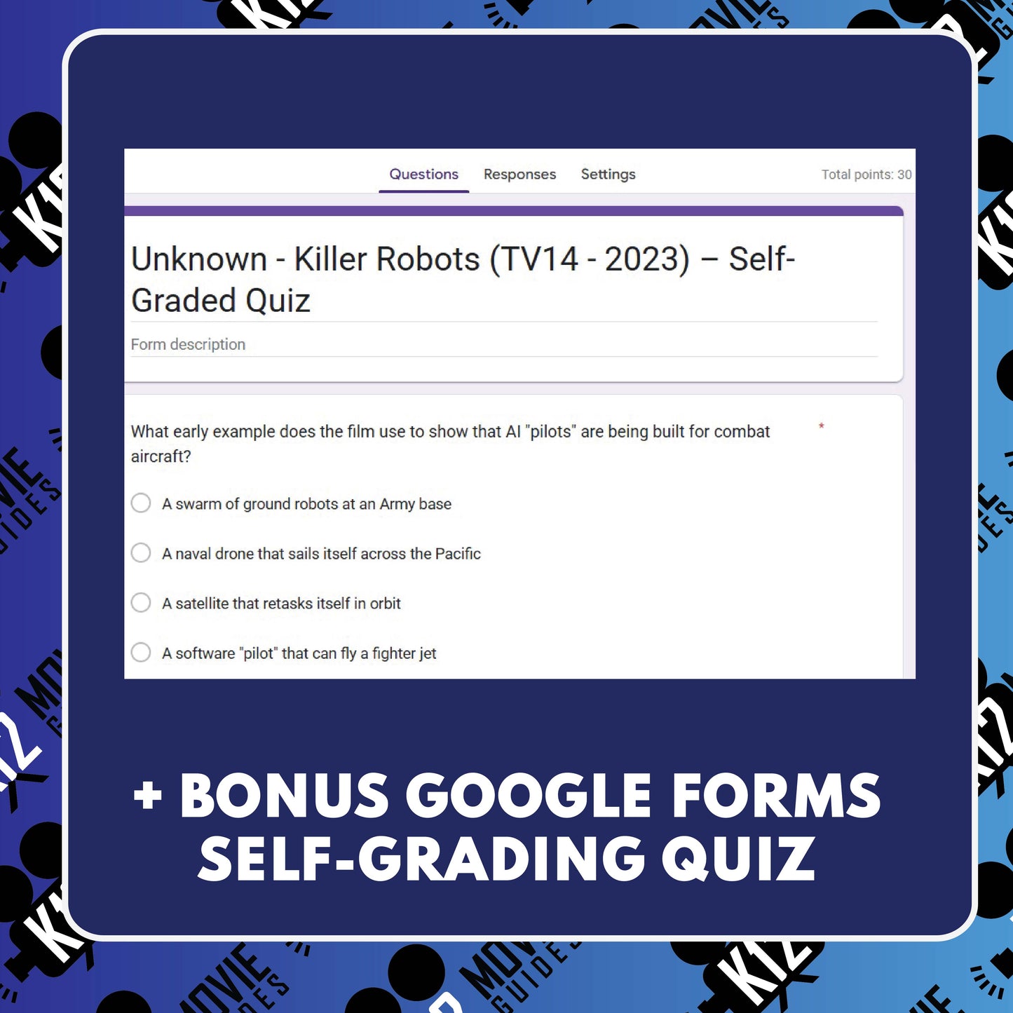 Unknown: Killer Robots Film Quiz (NR – 2023) Documentary Worksheet for Grades 8 to 12