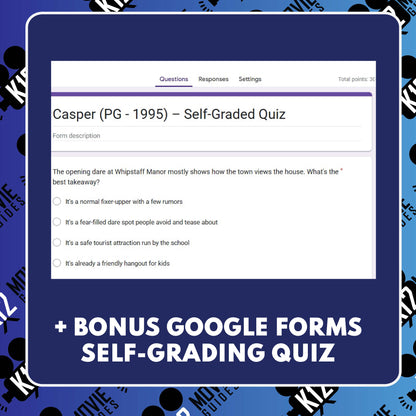 Casper (PG - 1995) Film Quiz for Grades 6 - 9 Worksheet | Movie Guide | PDF
