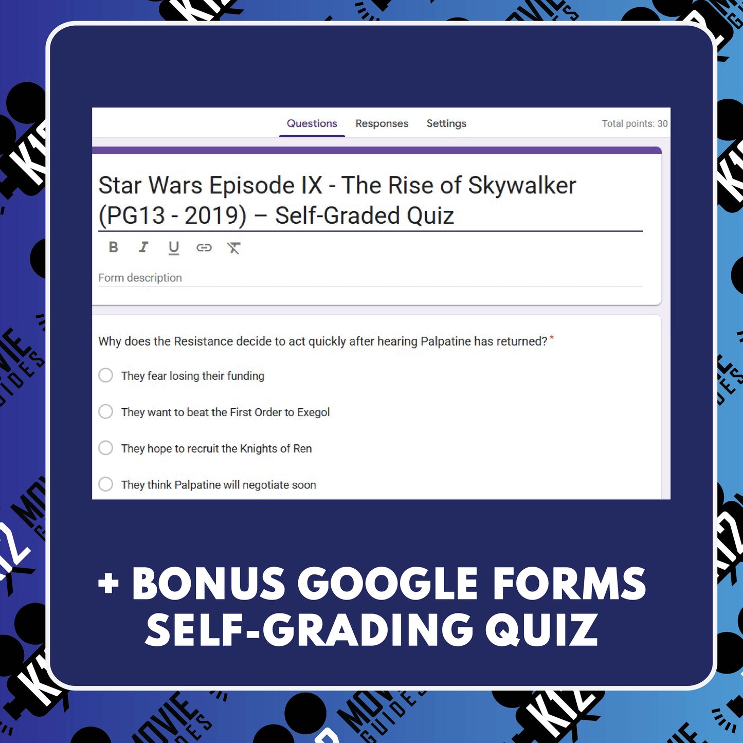 Star Wars: Episode IX – The Rise of Skywalker Movie Guide | Questions | Grades 8–12 (PG-13 – 2019)