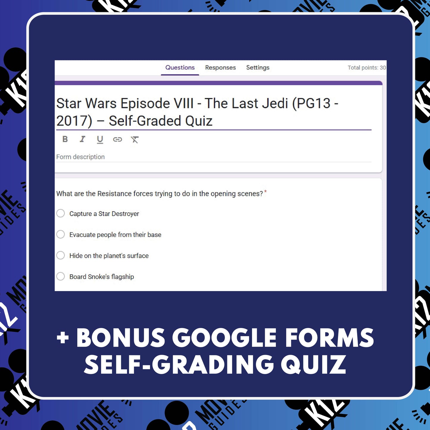 Star Wars: Episode VIII – The Last Jedi Movie Guide | Questions | Grades 8–12 (PG-13 – 2017)