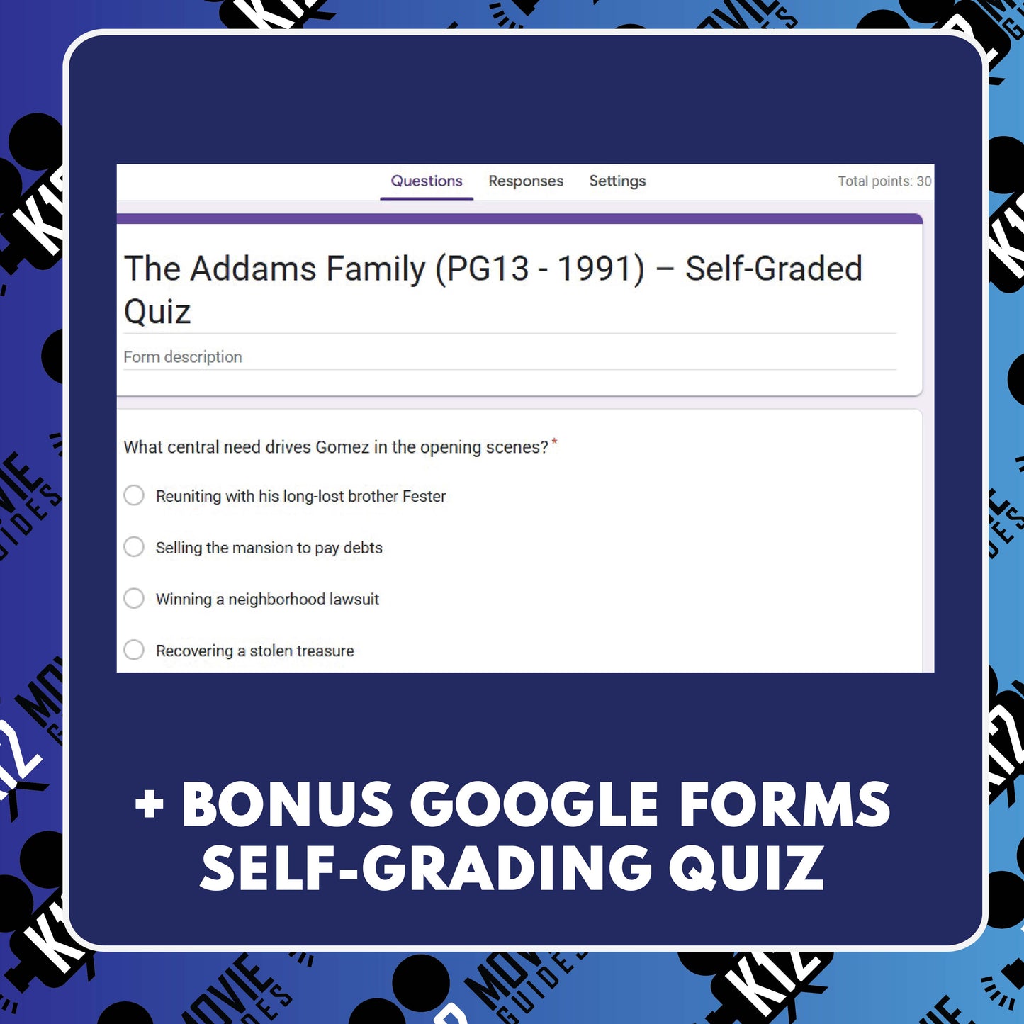 The Addams Family (PG-13 - 1991) Film Quiz for Grades 6 - 9 Worksheet | PDF | Worksheet
