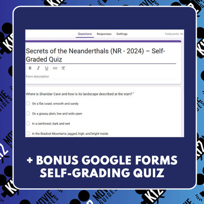 Secrets of the Neanderthals (NR – 2024) Film Quiz | Documentary for Grades 6-10