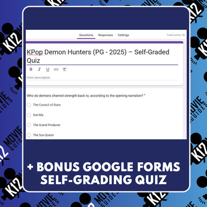 K‑Pop Demon Hunters Movie Guide | Questions | Grades 4–8 (PG – 2025)