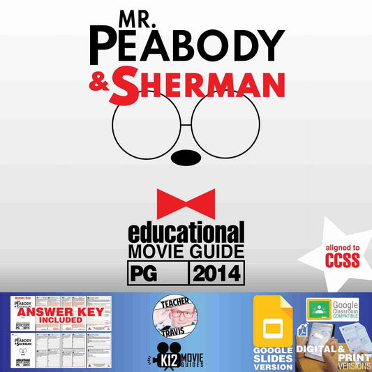 Mr. Peabody & Sherman Movie Guide | Worksheet | Questions | Google Slides (PG - 2014) Cover