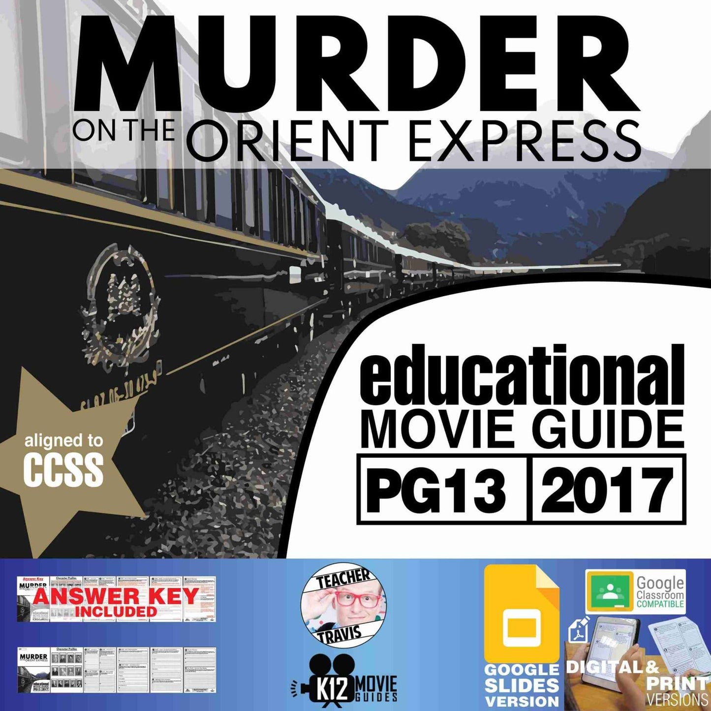 Murder on the Orient Express Movie Guide | Worksheet | Character Analysis (PG13 - 2017) Cover