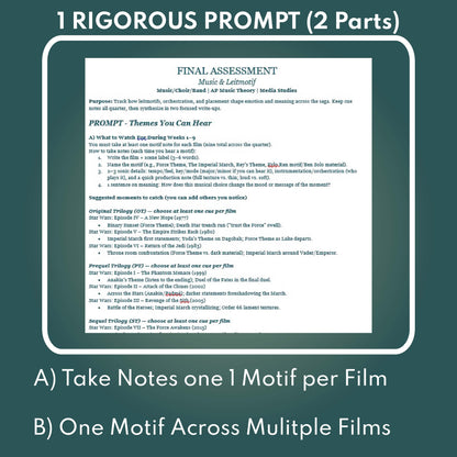 Star Wars Saga Assessment | Music & Leitmotifs Focus (9 Weeks for Grades 9-12)