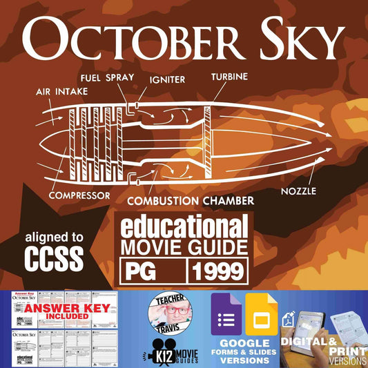 October Sky Movie Guide | Questions | Worksheet | Google Formats (PG - 1999) Cover