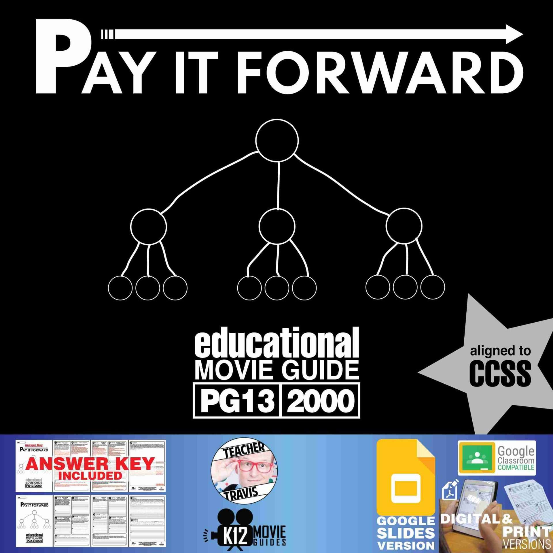 Pay It Forward Movie Guide | Worksheet | Questions (PG13 - 2000) Cover