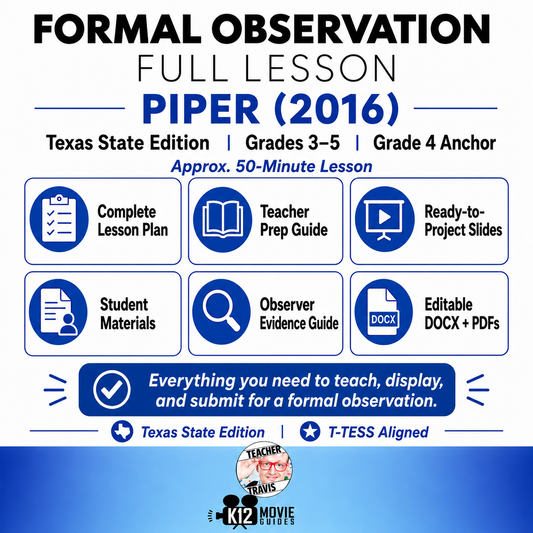 Piper Formal Observation Lesson Pack | Texas T-TESS | Grades 3-5