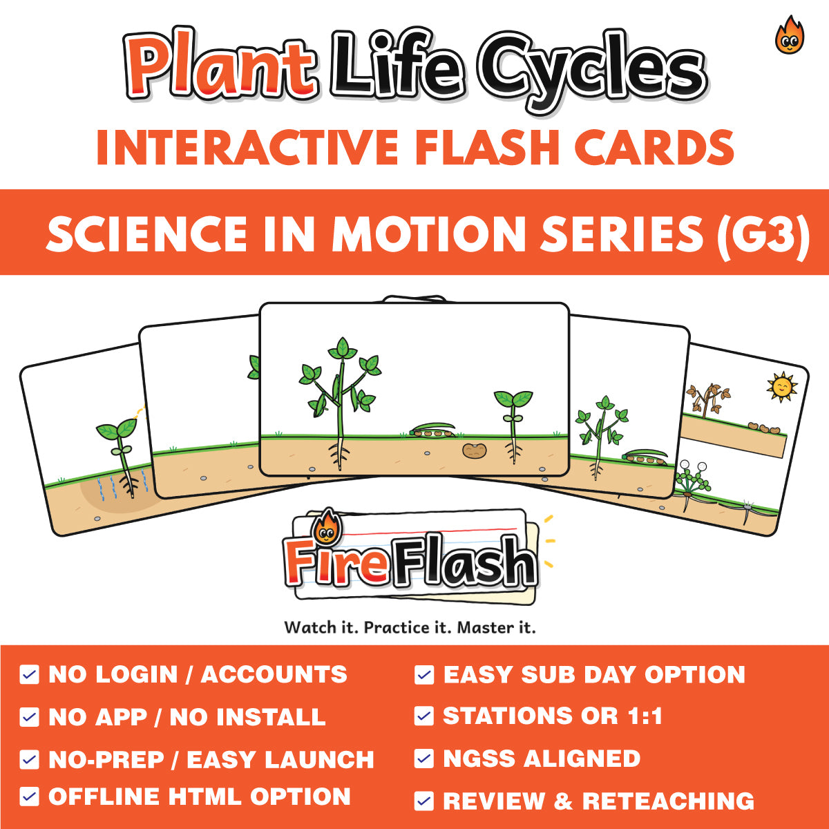 FireFlash | Plant Life Cycles | Grade 3 Animated Science Cards