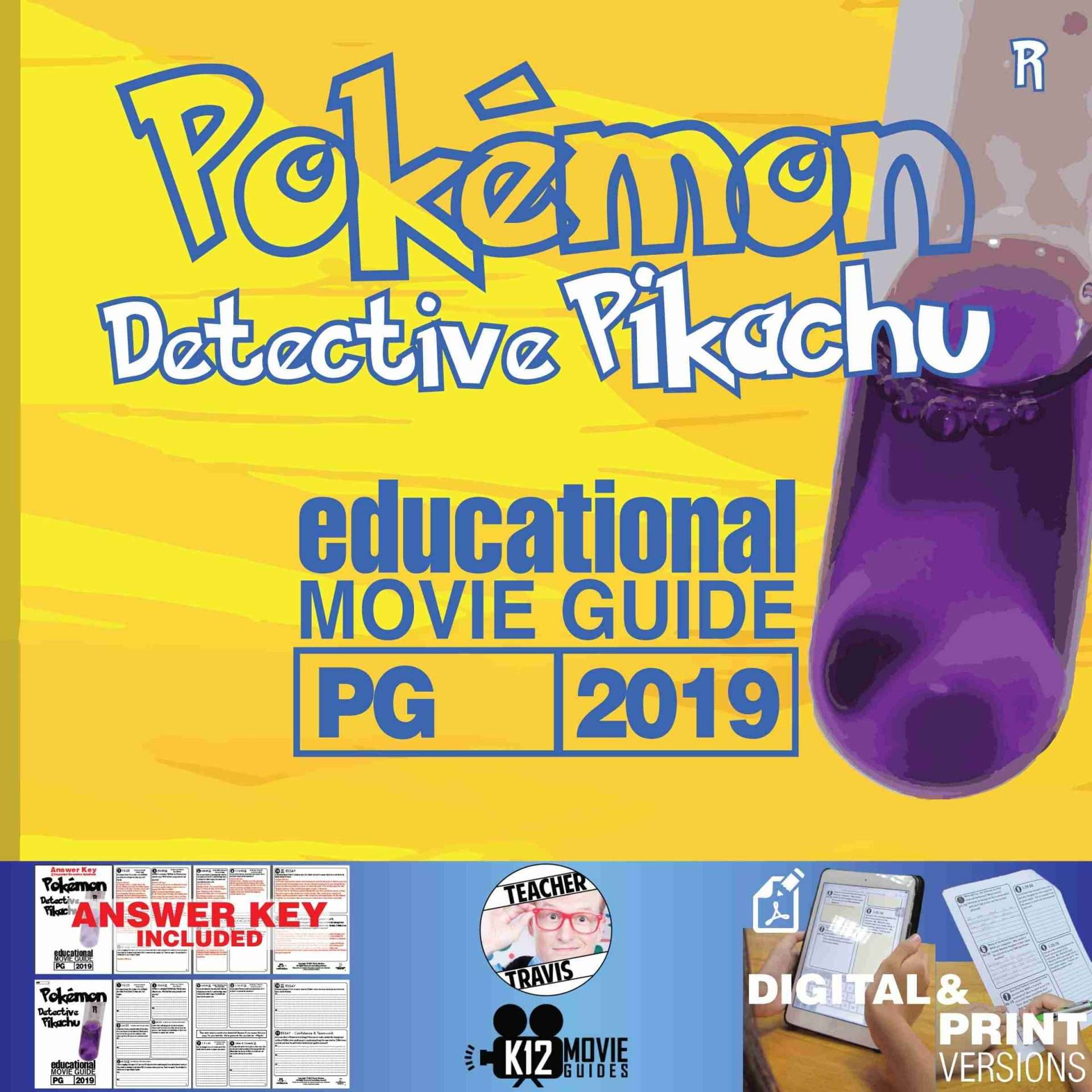 Pokémon Detective Pikachu Movie Guide | Questions | Worksheet (PG - 2019) Cover