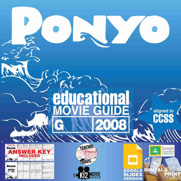 Ponyo Movie Guide | Worksheet | Questions | Google Slides (G - 2008) Cover