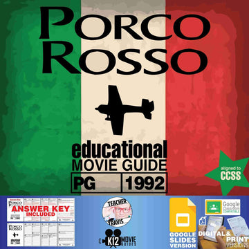 Porco Rosso Movie Guide | Worksheet | Questions | Google Slides (PG - 1992) Cover