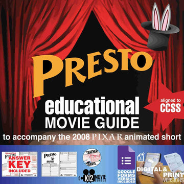 Presto (2008) - Pixar Short Video Guide | Questions | Worksheet | Google Form | Cover