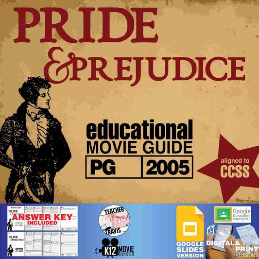 Pride and Prejudice Movie Guide | Worksheet | Questions | Google Classroom (PG - 2005) Cover