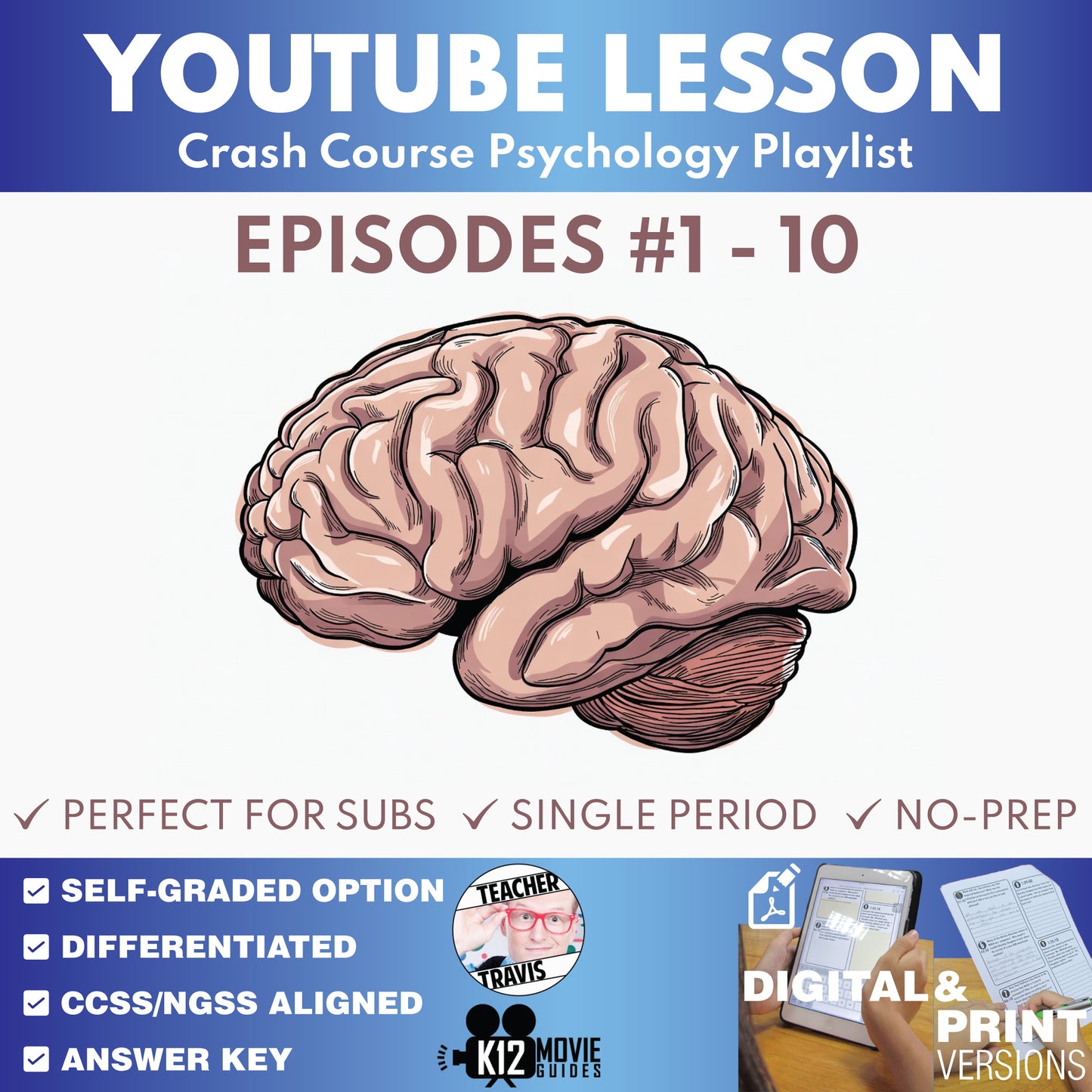 Crash Course Psychology #1-#10 Video Lesson Set | Intro, Brain & Consciousness