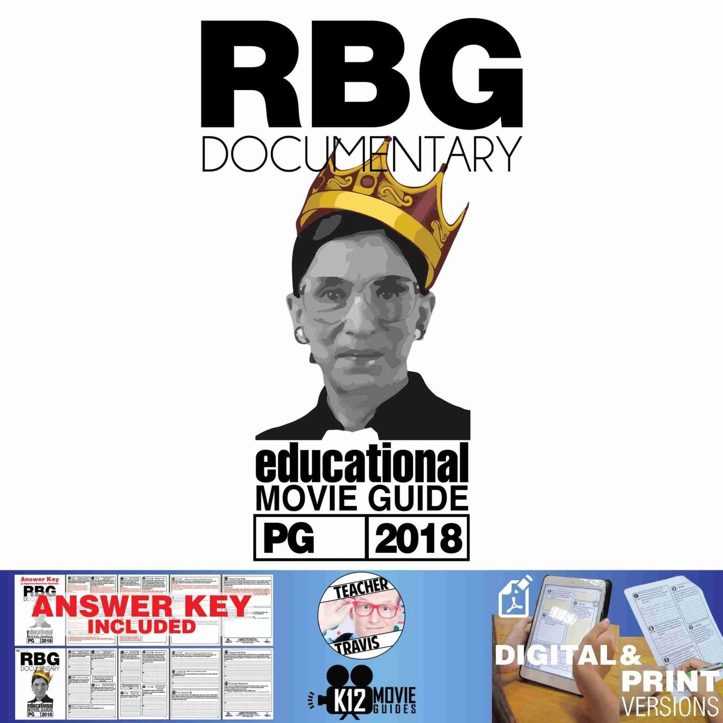 RBG - Ruth Bader Ginsburg Documentary Movie Guide | Worksheet (PG - 2018) Cover