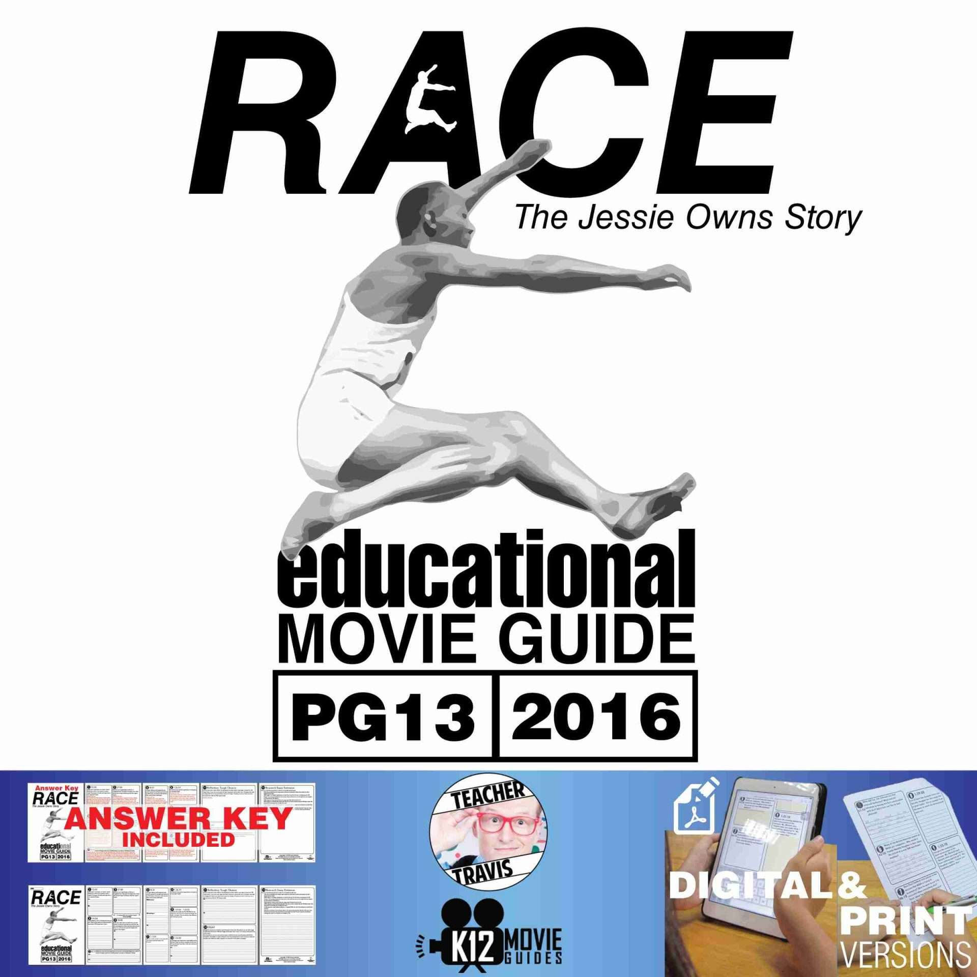 Race (Jessie Owens Story) Movie Guide | Questions | Worksheet (PG13 - 2016) Cover