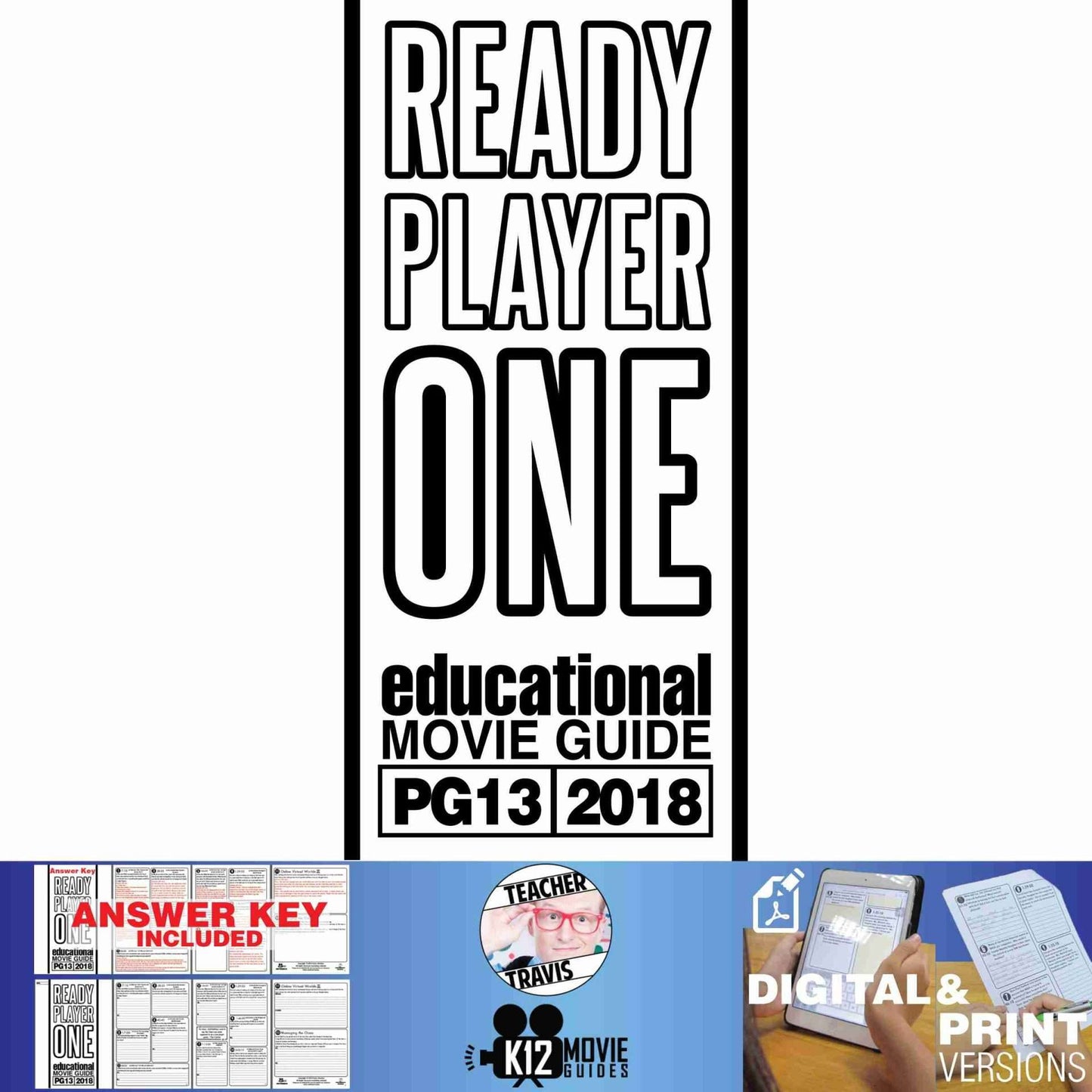 Ready Player One Movie Guide | Questions | Worksheet (PG13 - 2018) Cover