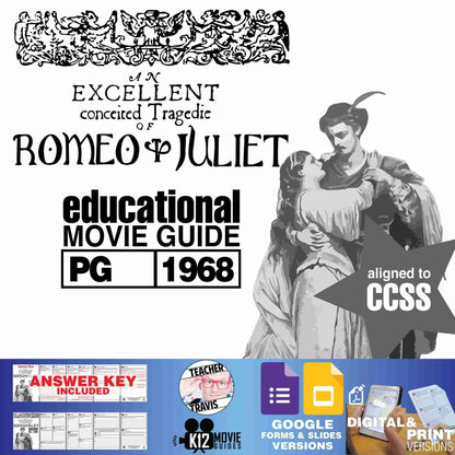 Romeo and Juliet Movie Guide | Questions | Worksheet | Google Formats (PG-1968) Cover