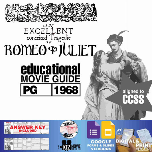 Romeo and Juliet Movie Guide | Questions | Worksheet | Google Formats (PG-1968) Cover