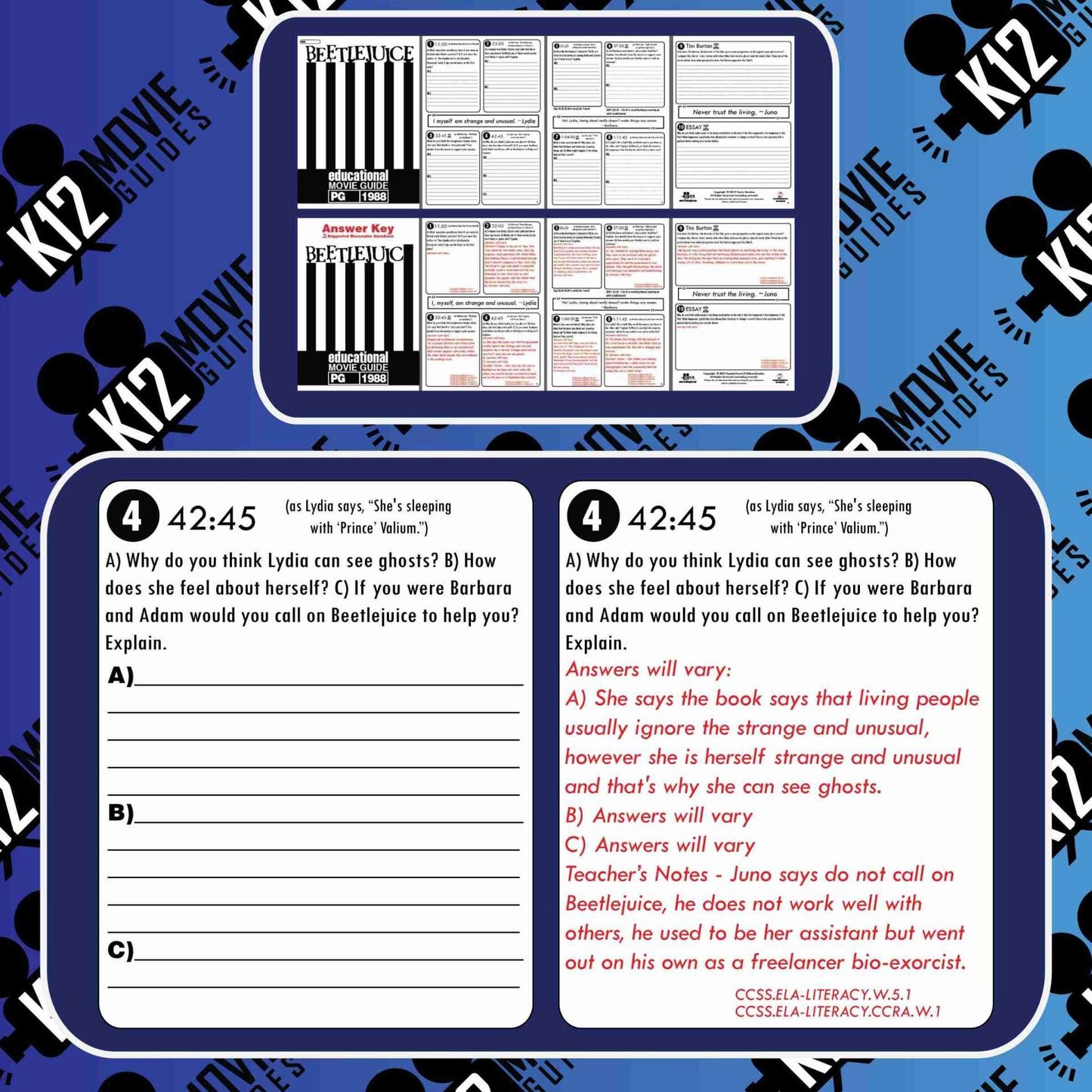 Beetlejuice Movie Guide | Questions | Worksheet | Google Form (PG - 1988) Sample