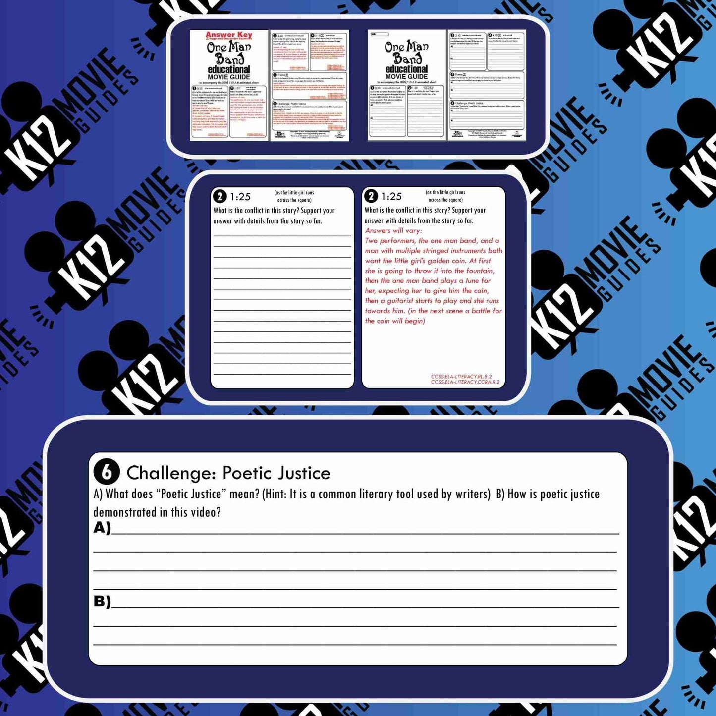 One Man Band (2005) - Pixar Short Video Guide | Questions | Worksheet | Google Form - Sample