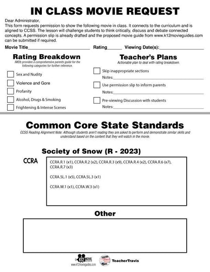 Society of Snow (R - 2023) Movie Guide Sample