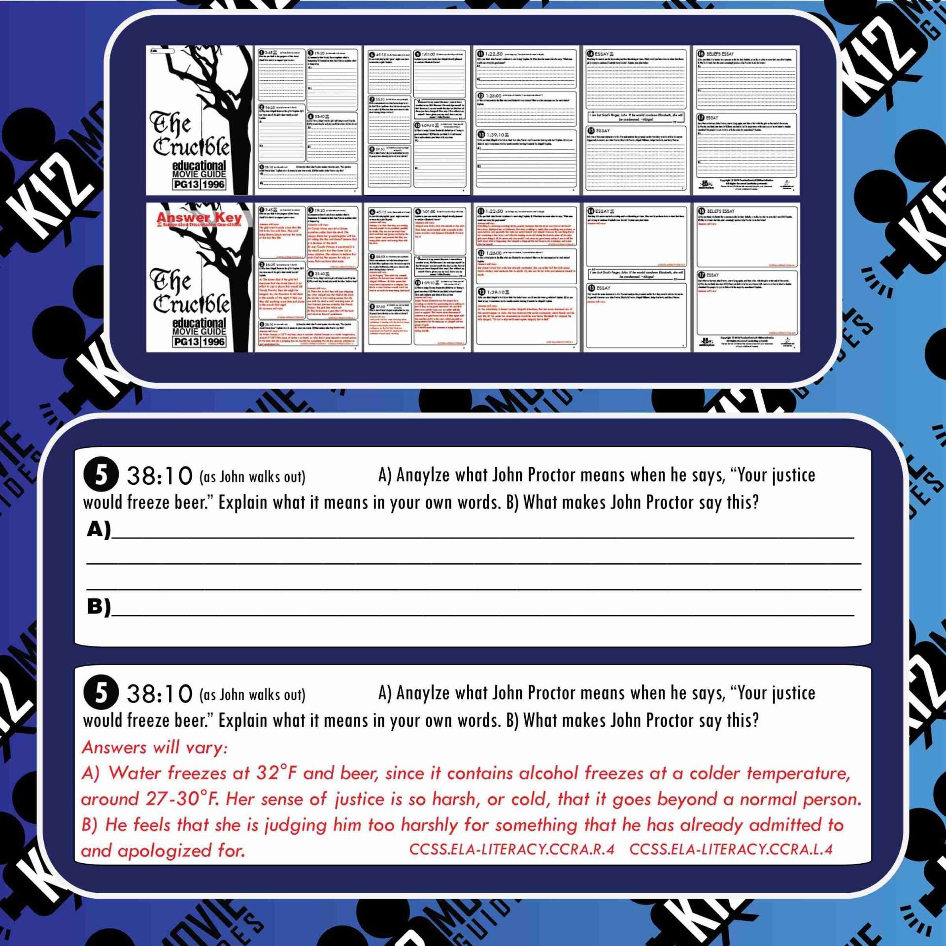The Crucible Movie Guide | Questions | Worksheet (PG13 - 1996) Free Sample