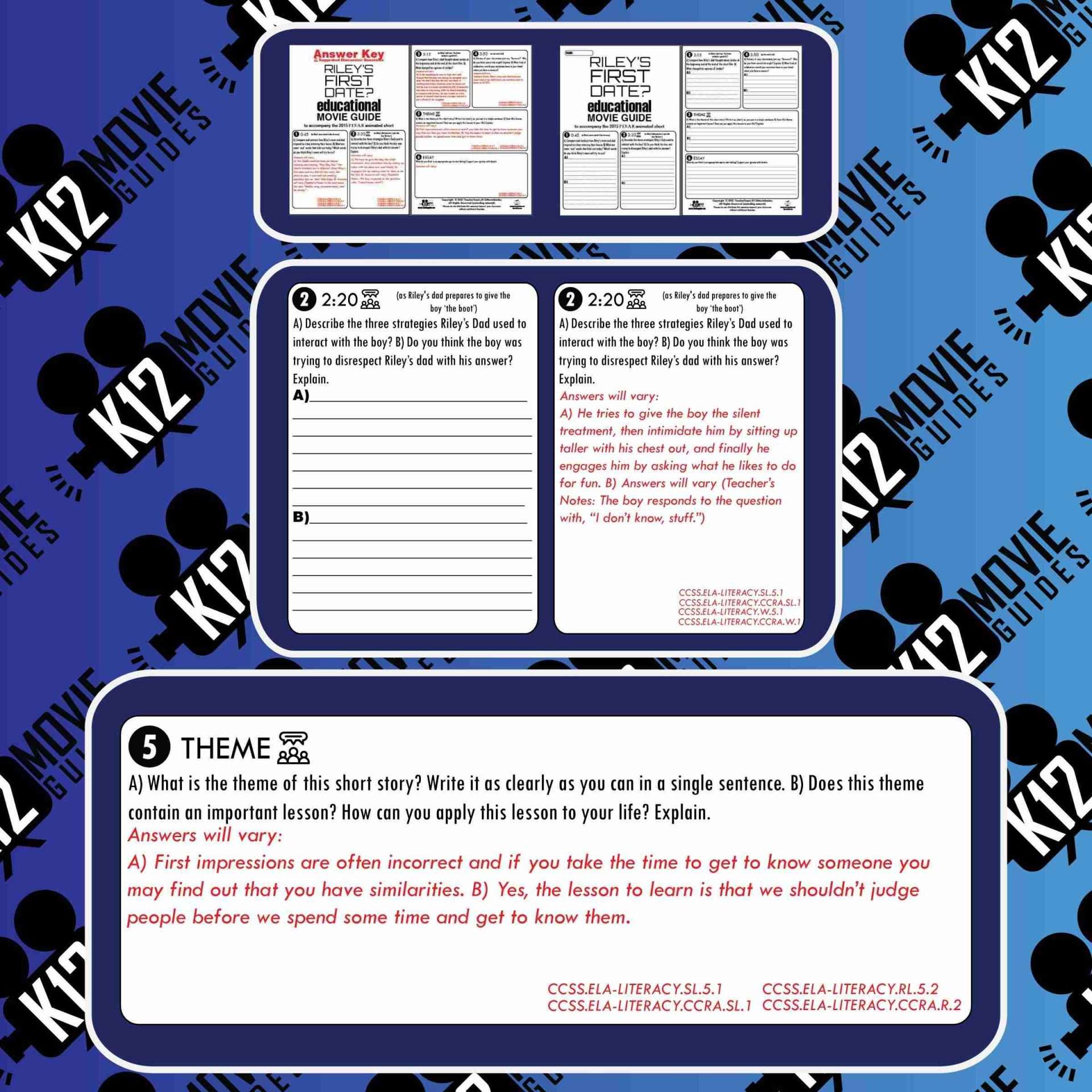 Riley's First Date? Pixar Short Video Guide | Questions | Worksheet | Google Form (2015) Sample