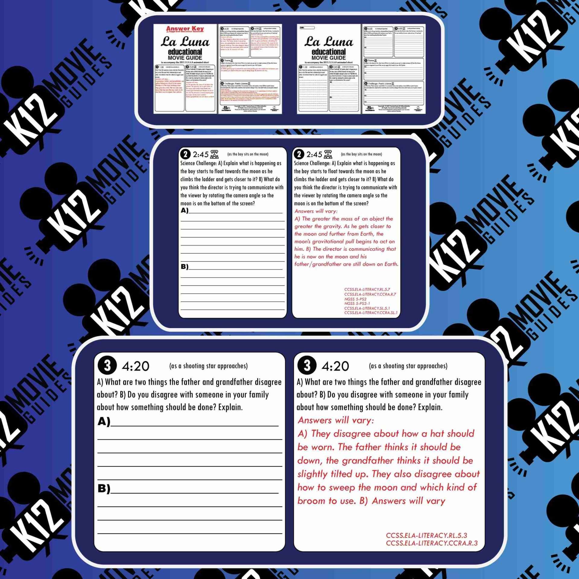 La Luna (2011) - Pixar Short Video Guide | Questions | Worksheet | Google Form | Sample