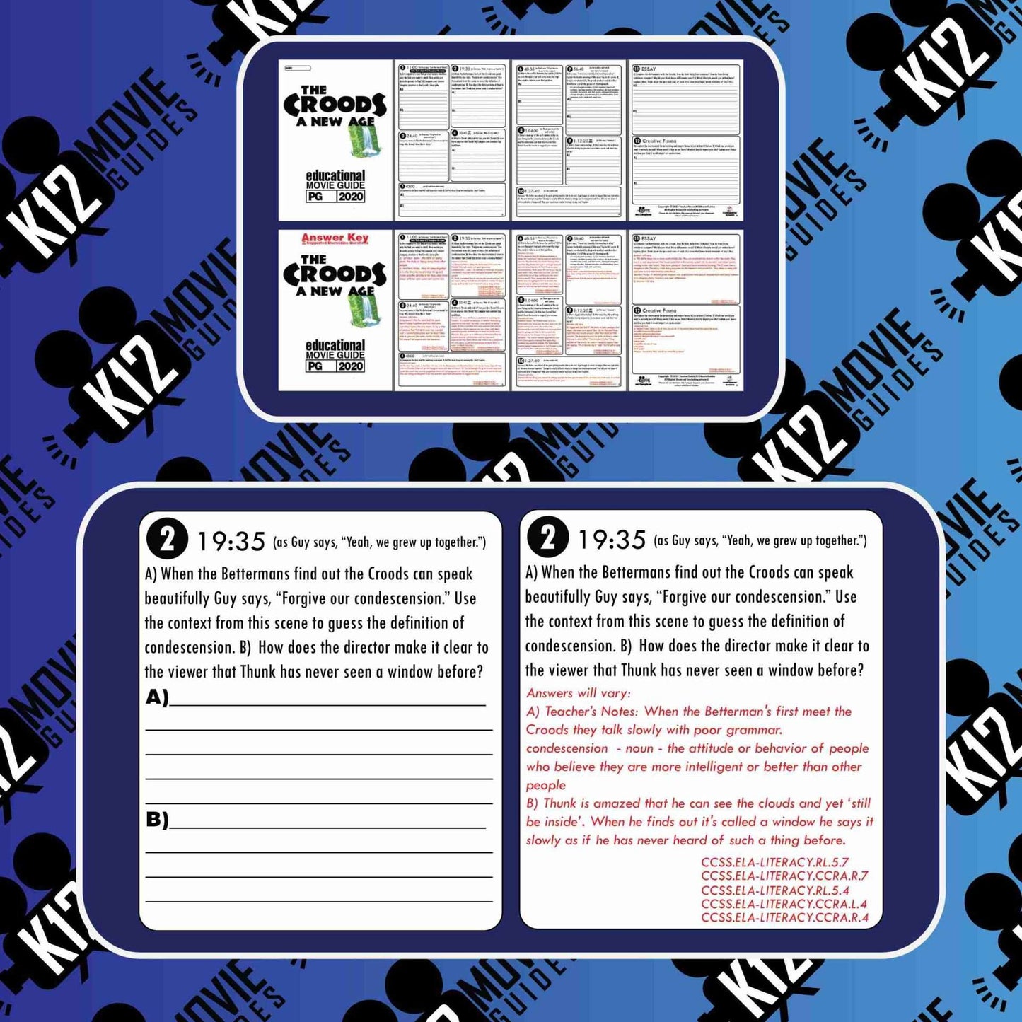 The Croods: A New Age Movie Guide | Worksheet | Questions | Google Classroom (PG - 2020) Sample