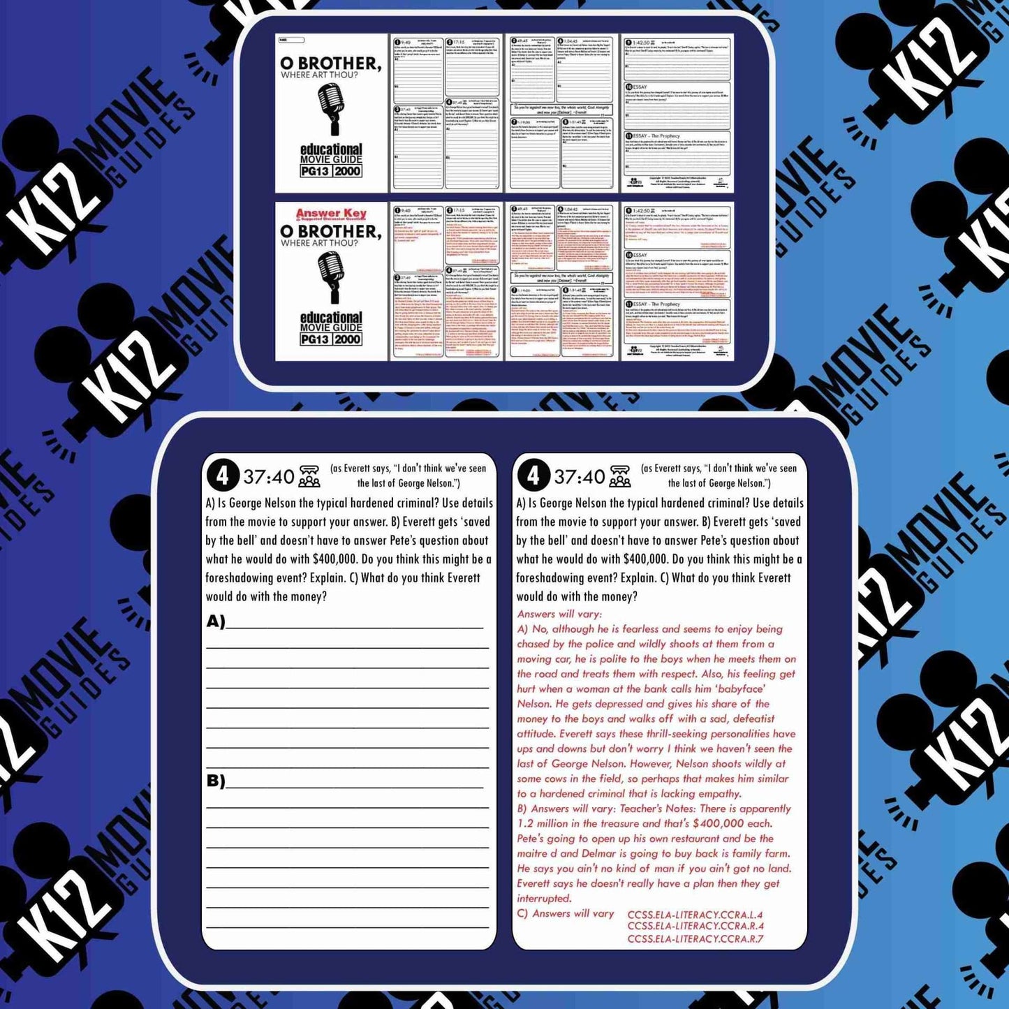 O Brother, Where Art Thou? Movie Guide | Worksheet | Questions (PG13 - 2000) Sample