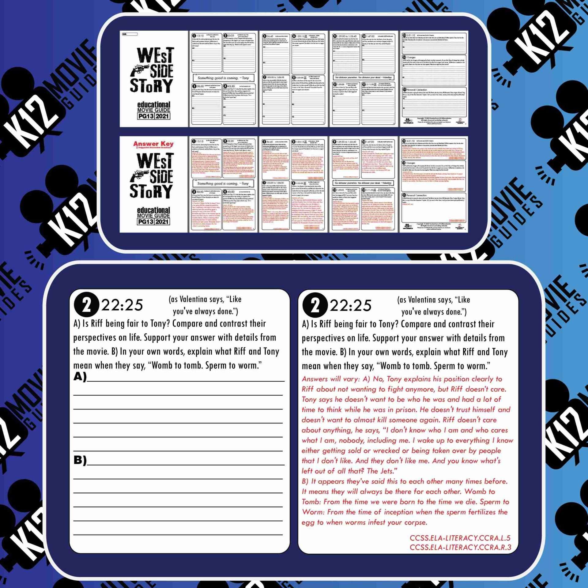 West Side Story Movie Guide | Worksheet | Questions | Google Slides (PG13 - 2021) Sample