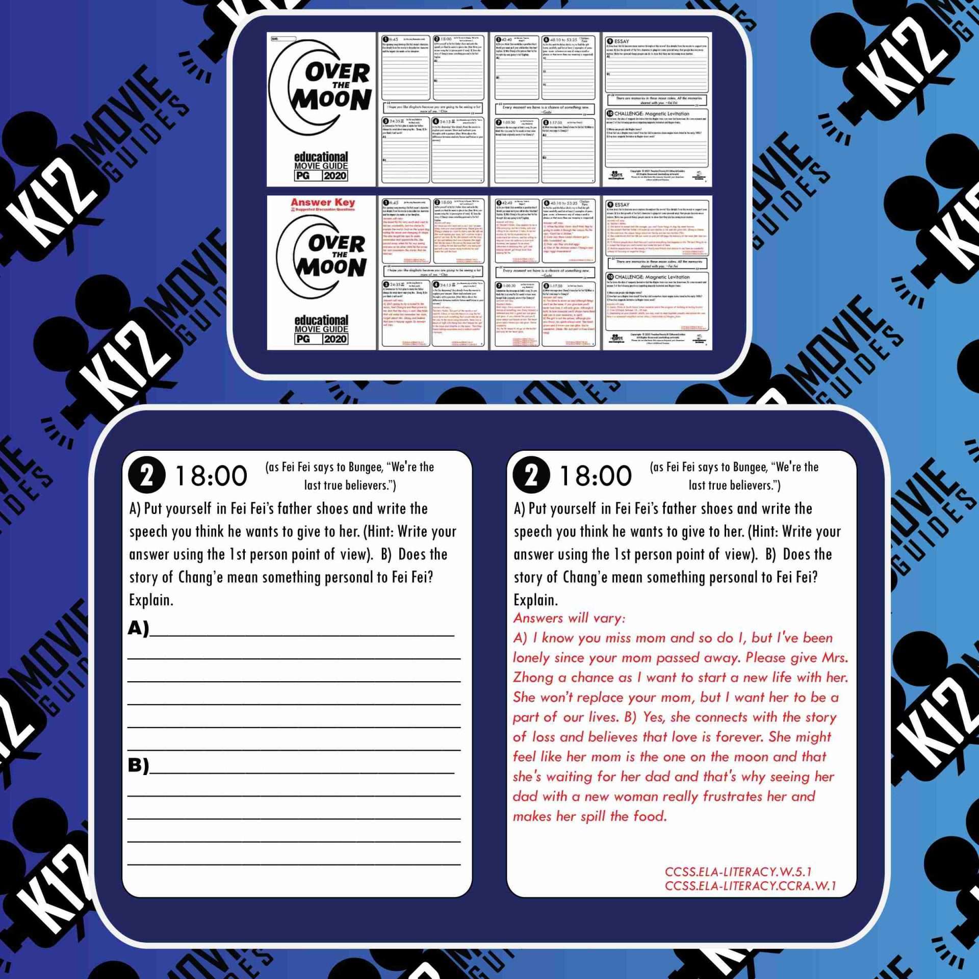 Over the Moon Movie Guide | Worksheet | Questions | Google Classroom (PG - 2020) Free Sample