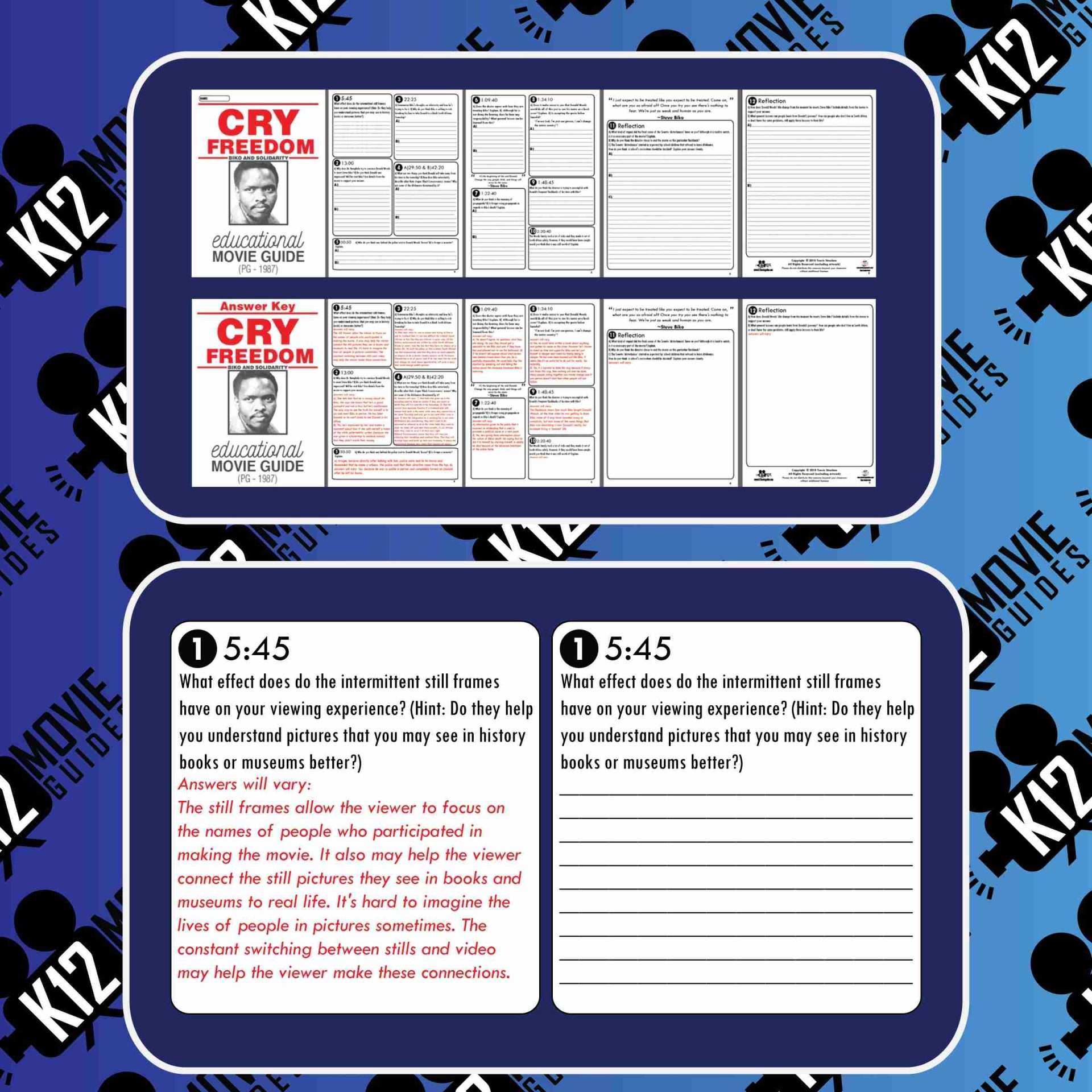 Cry Freedom Movie Guide | Questions | Worksheet (PG - 1987) Sample