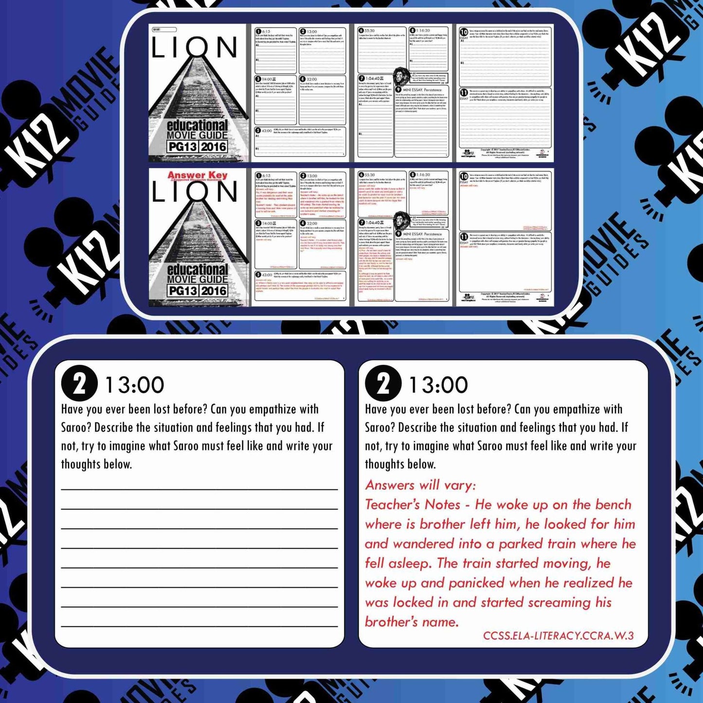 Lion Movie Guide | Questions | Worksheet (PG13 - 2016) Free Sample