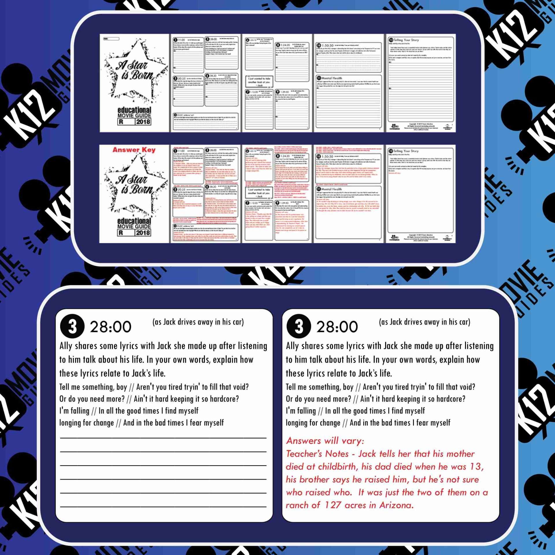 A Star is Born Movie Guide | Questions | Worksheet (R - 2018) Sample