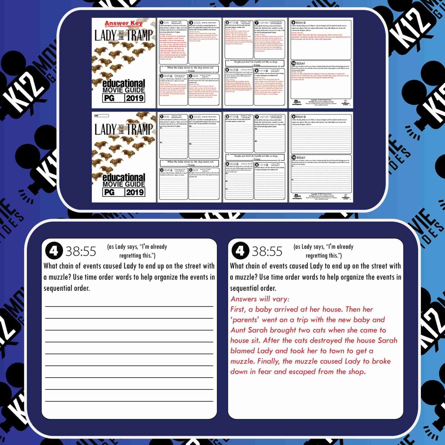 Lady and the Tramp Movie Guide | Questions | Worksheet (PG - 2019) Free Sample