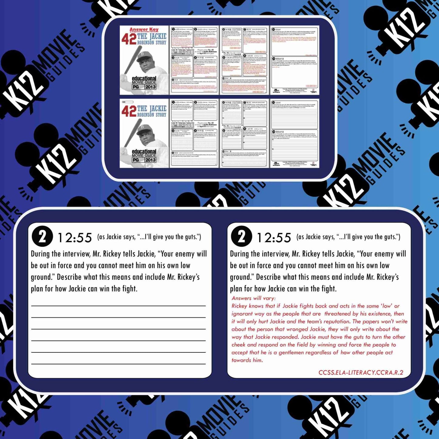 42: Jackie Robinson Movie Guide | Worksheet | Questions | Google (PG13 - 2013) Sample