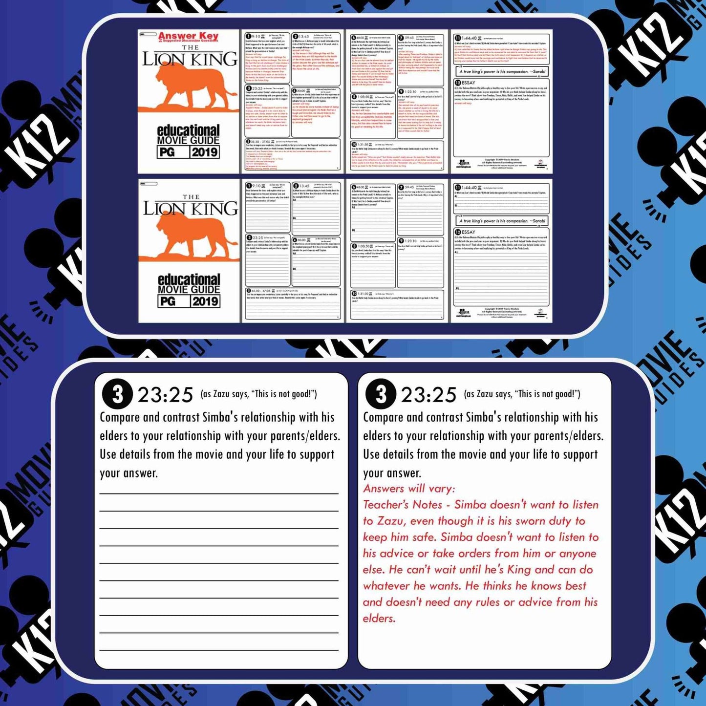 The Lion King *NEW* Movie Guide | Questions | Worksheet (PG - 2019) Free Sample