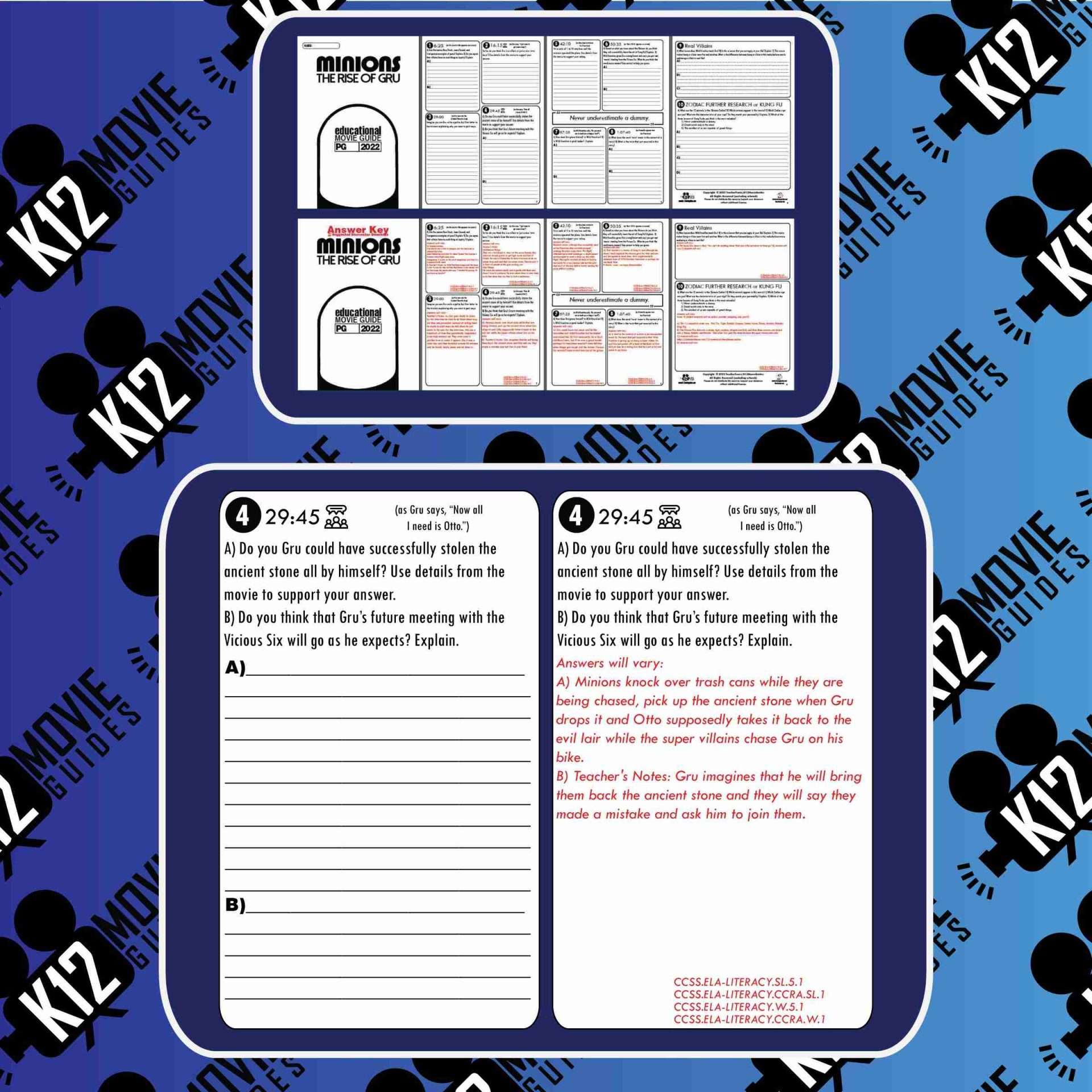 Minions: The Rise of Gru Movie Guide | Questions | Google Slides (PG - 2022) Sample