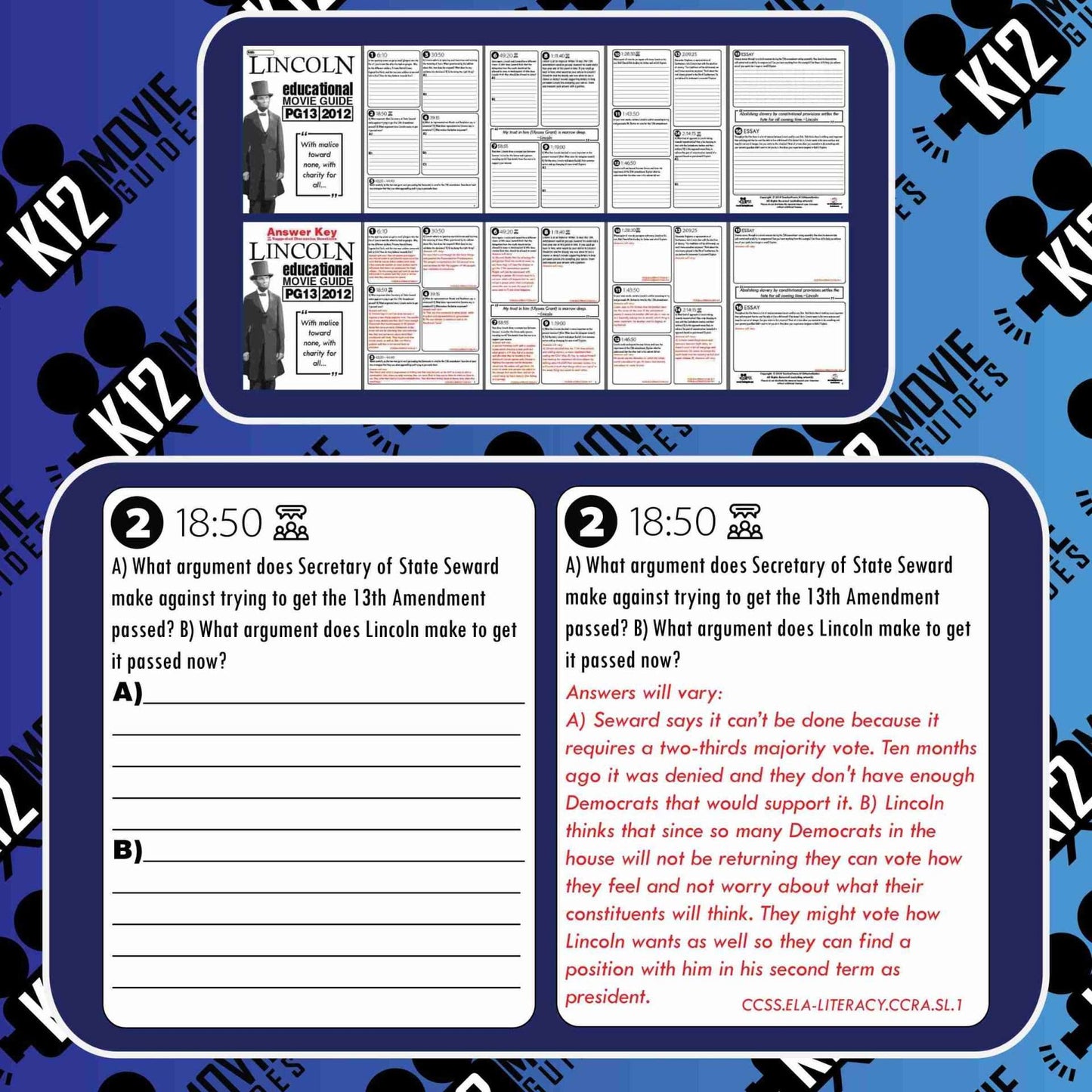 Lincoln Movie Guide | Questions | Worksheet | Google Form (PG13 - 2012) Free Sample