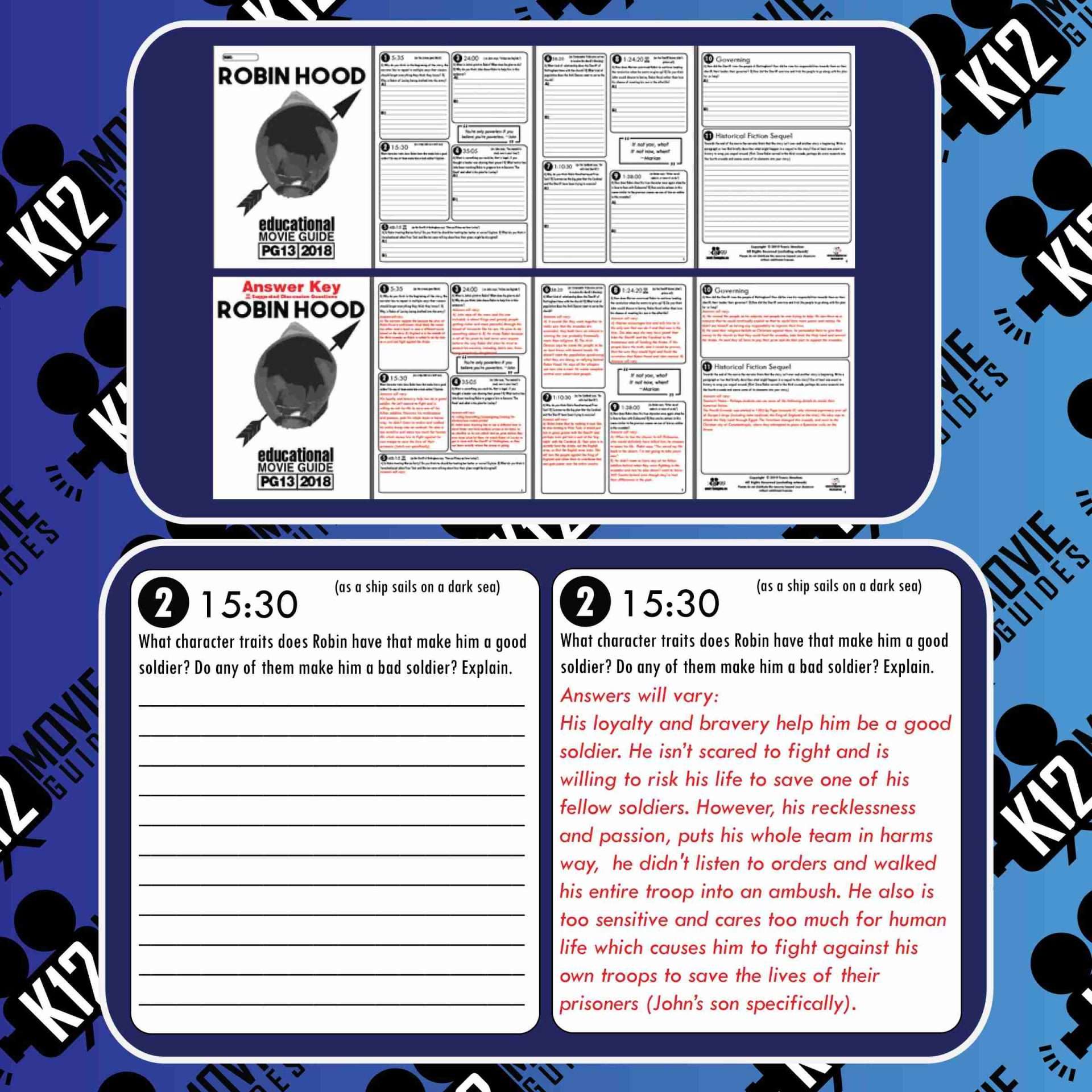 Robin Hood Movie Guide | Questions | Worksheet (PG13 - 2018) Free Sample