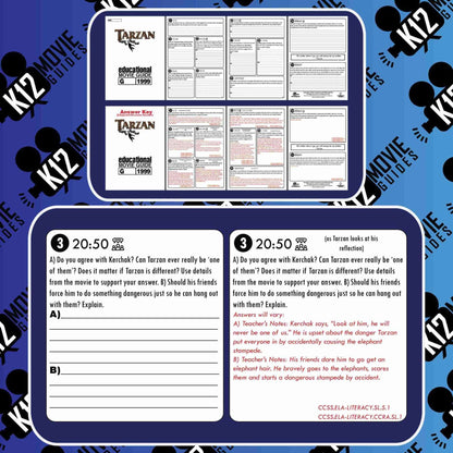 Tarzan Movie Guide | Worksheet | Questions | Google Slides (G - 1999) Sample