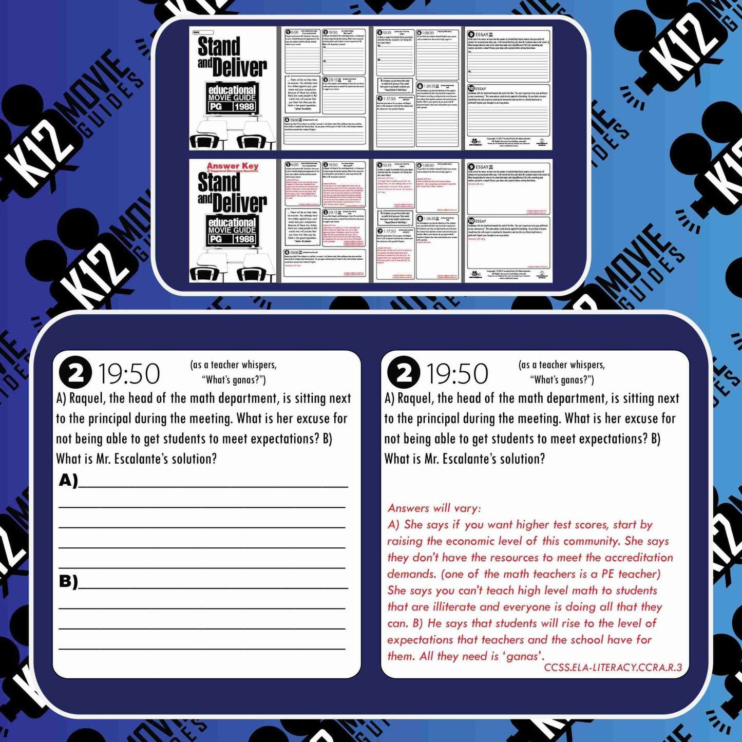 Stand and Deliver Movie Viewing Guide | Worksheet | Google Form (PG - 1988) Free Sample