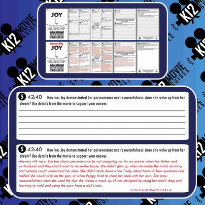 Joy Movie Guide | Questions | Worksheet | Google Form (PG13 - 2015) Sample